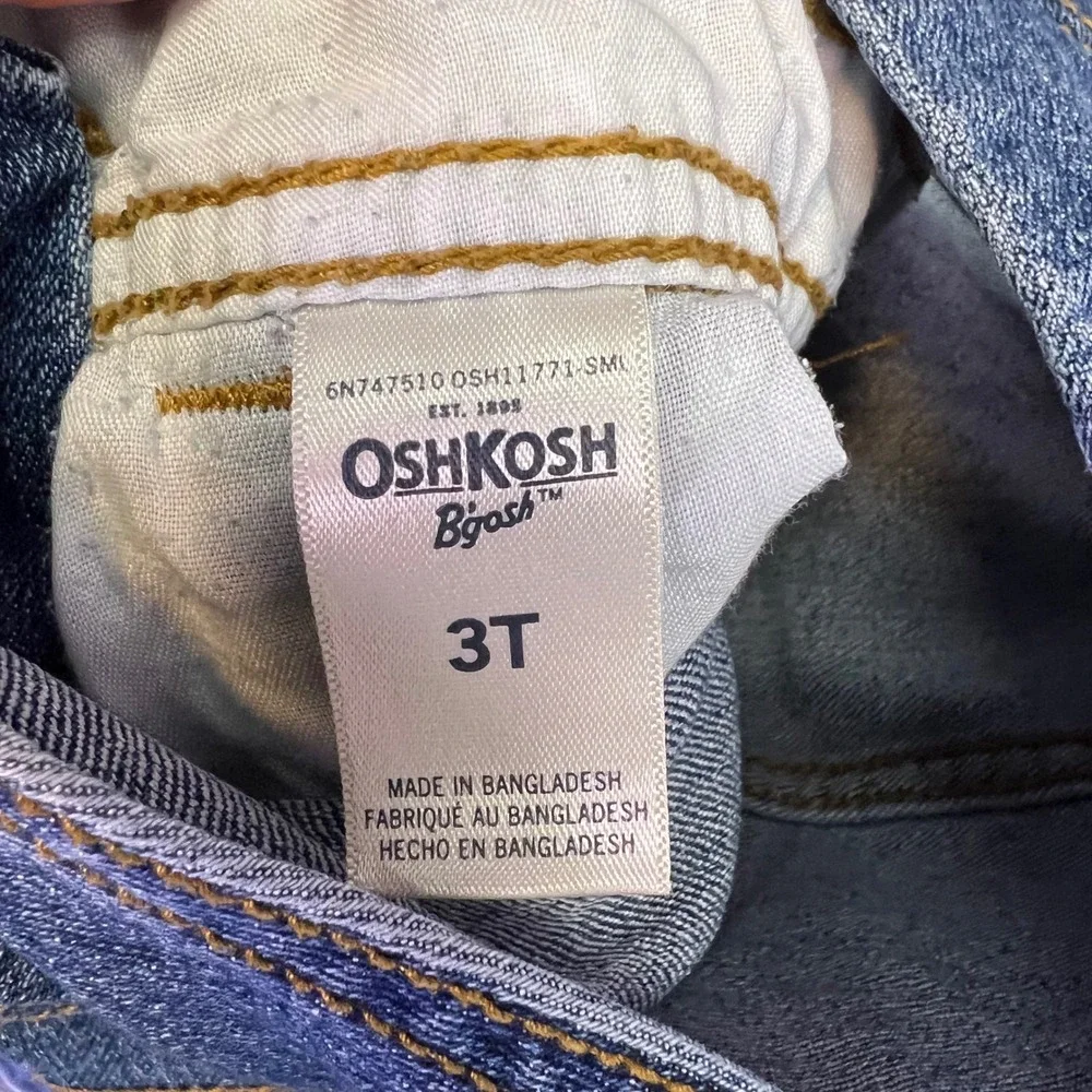 OshKosh B'gosh Denim Overalls Kids 3T Blue Carpenter Casual Stretch Bibs